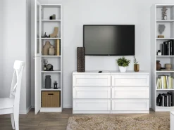 Witryna regał Pafos W40 SH 1 szyba 40cm na książki biała