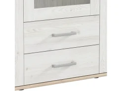 Witryna Romance 156 cm z 3 drzwiami i 2 szufladami modrzew sibiu jasny