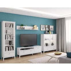 Witryna Skandynawska z Szufladą do Salonu AZURA 65 cm Biała
