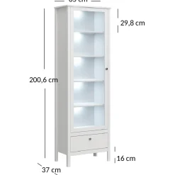 Witryna Skandynawska z Szufladą do Salonu AZURA 65 cm Biała
