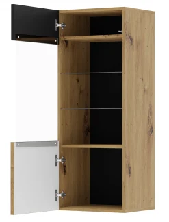 Witryna wisząca AURIS 1D 45 cm dąb artisan / czarny mat