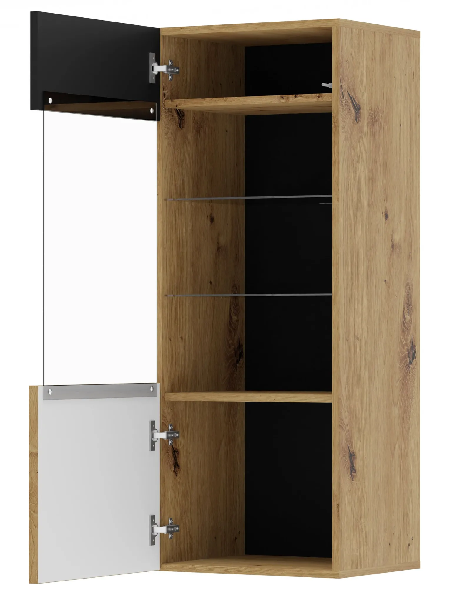 Witryna wisząca AURIS 1D 45 cm dąb artisan / czarny mat
