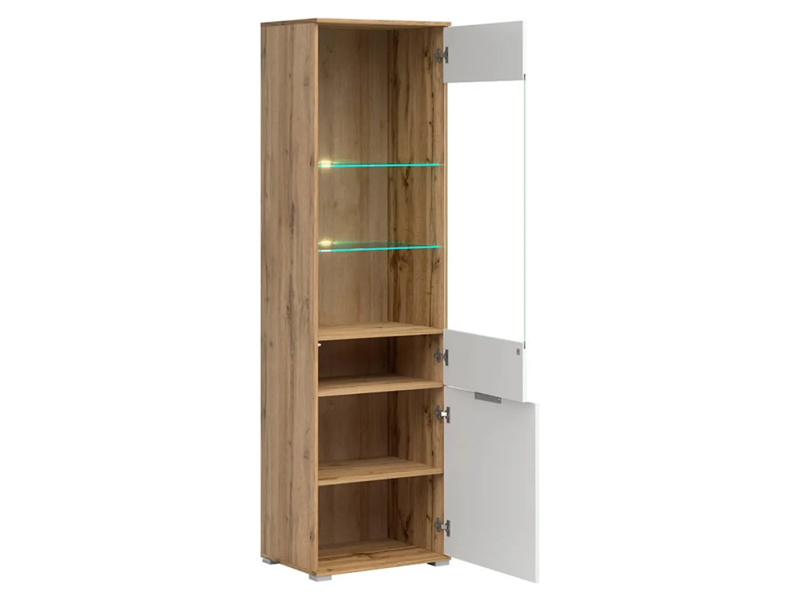 Witryna Zele 56 cm z 2 drzwiami dąb wotan/biały połysk