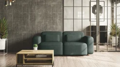 Wygodna sofa 2 osobowa ORCHID zielona sofa modułowa do salonu