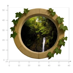 Wyrwa w ścianie rustykalny urok naklejka dziura 3D 60x52