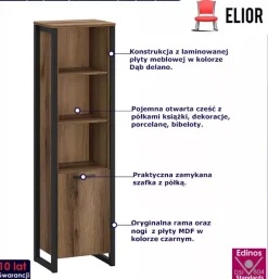 Wysoki regał z półkami i szafką - Aveno