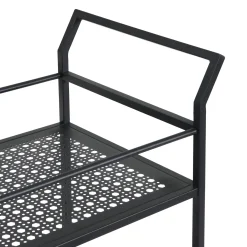Wózek do serwowania metalowy 79x45x83 cm z kółkami i hamulcami 2-poziomowy