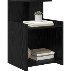 2x Szafka Nocna Czarna Komoda Stolik Półka Nocna Do Sypialni 40 x 35 x 60
