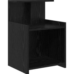 2x Szafka Nocna Czarna Komoda Stolik Półka Nocna Do Sypialni 40 x 35 x 60
