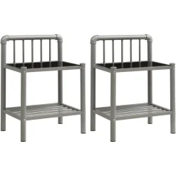 2x Szafka Nocna Stolik Komoda Czarna Do Sypialni 45x34,5x62,5 cm