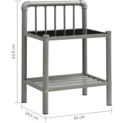 2x Szafka Nocna Stolik Komoda Czarna Do Sypialni 45x34,5x62,5 cm