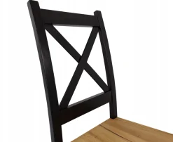 2x Krzesło drewniane Krzyżak Czarny + Craft LOFT