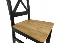 2x Krzesło drewniane Krzyżak Czarny + Craft LOFT