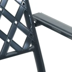 2x Krzesło Ogrodowe Metalowe Antracytowe Składane Na Taras Balkon Ogród