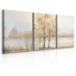 3x Obraz Set Krajobraz We Mgle Vintage 30x40cm
