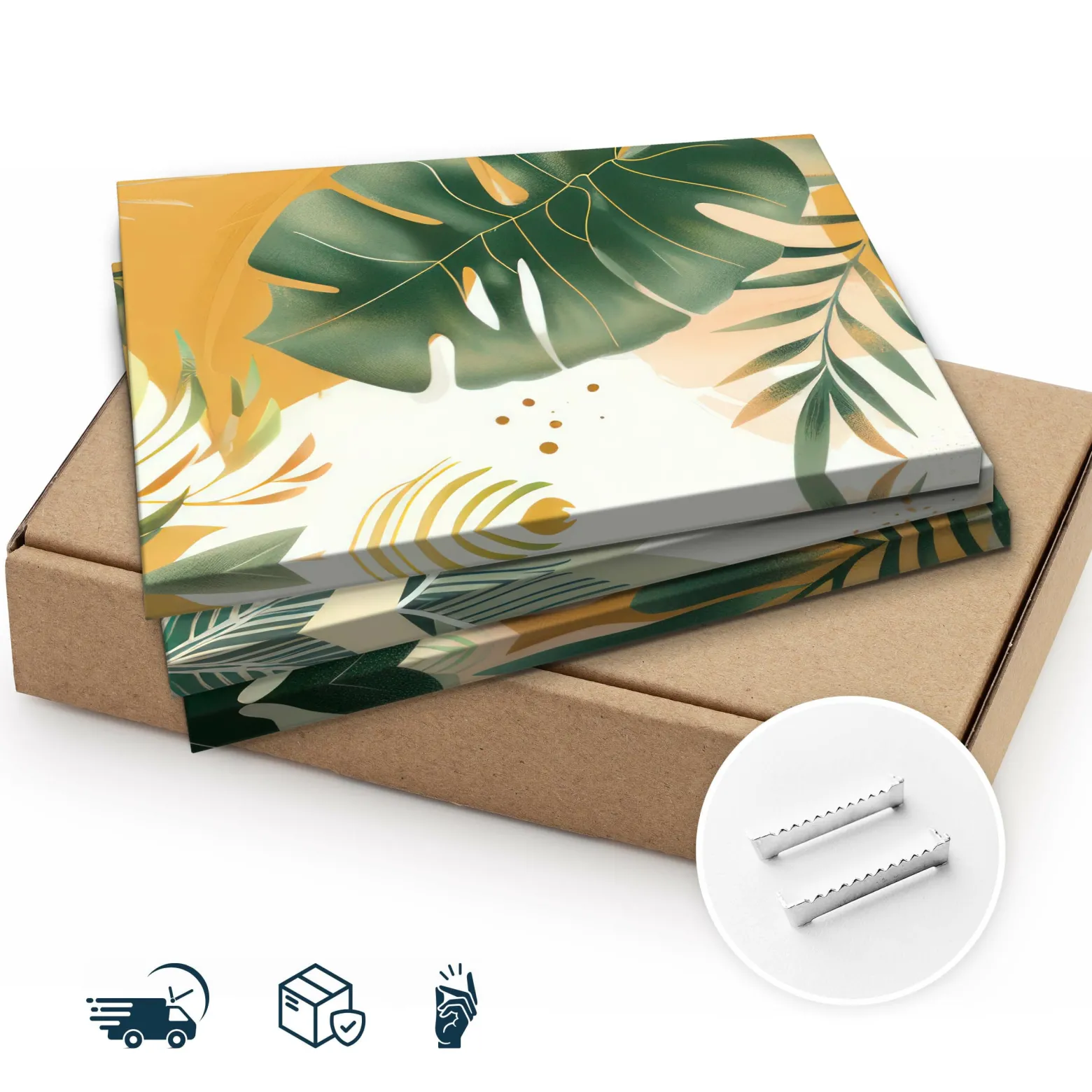3x Obraz Set Styl Boho Liście Tropikalne Monstery Bananowce 30x40cm
