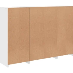 3x Szafka Komoda Regał Biała LED Szklana 142.5x37x100 cm do Salonu Pokoju