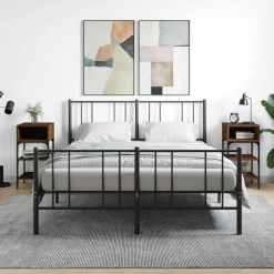 2x Szafka Nocna Brązowa z Regulowanymi Nóżkami Do Sypialni 35x34,5x70 cm