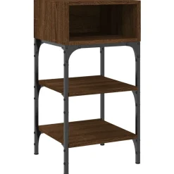 2x Szafka Nocna Brązowa z Regulowanymi Nóżkami Do Sypialni 35x34,5x70 cm