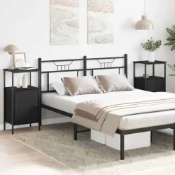 2x Szafka Nocna Czarna Komoda Stolik Półka Nocna Do Sypialni 41 x 31 x 80