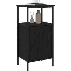 2x Szafka Nocna Czarna Komoda Stolik Półka Nocna Do Sypialni 41 x 31 x 80