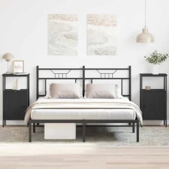 2x Szafka Nocna Czarna Komoda Stolik Półka Nocna Do Sypialni 41 x 31 x 80