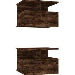 2x Szafka Nocna Stolik Brązowa z Szufladą Wisząca Do Sypialni 40x31x27 cm