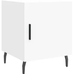2x Szafka Nocna Stolik Komoda Biała z Drzwiami Do Sypialni 40x40x50 cm