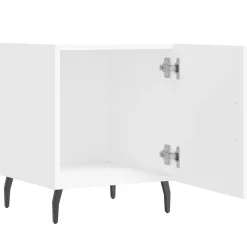2x Szafka Nocna Stolik Komoda Biała z Drzwiami Do Sypialni 40x40x50 cm