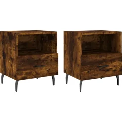2x Szafka Nocna Stolik Komoda Brązowa z Szufladą Do Sypialni 40x35x47,5 cm