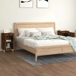 2x Szafka Nocna Stolik Komoda Brązowa z Drzwiami Do Sypialni 40x35x70 cm