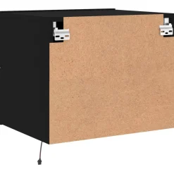 2x Szafka Nocna Stolik Komoda Czarna Wisząca z LED Do Sypialni 50x39x41 cm