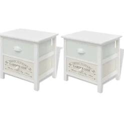 2x Szafka Nocna Stolik Komoda z Szufladami Do Sypialni 38x28x38 cm