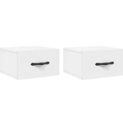 2x Szafka Nocna Wisząca Biała Komoda Stolik Nocny Do Sypialni 35x35x20 cm