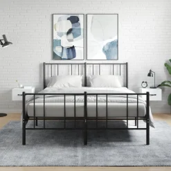 2x Szafka Nocna Wisząca Biała Komoda Stolik Nocny Do Sypialni 35x35x20 cm