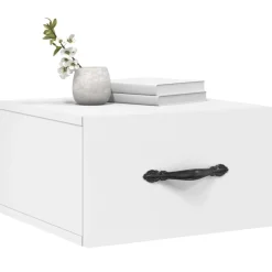 2x Szafka Nocna Wisząca Biała Komoda Stolik Nocny Do Sypialni 35x35x20 cm