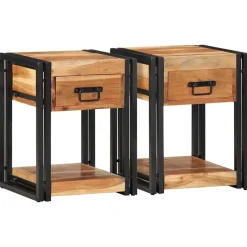 2x Szafka Nocna z Drewna z Odzysku Komoda Stolik Do Sypialni 40 x 35 x 50