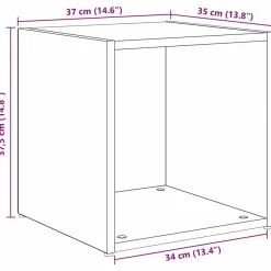 2x Szafka RTV Stolik Półka Szafka Pod Telewizor Do Salonu 37 x 35 x 37 cm