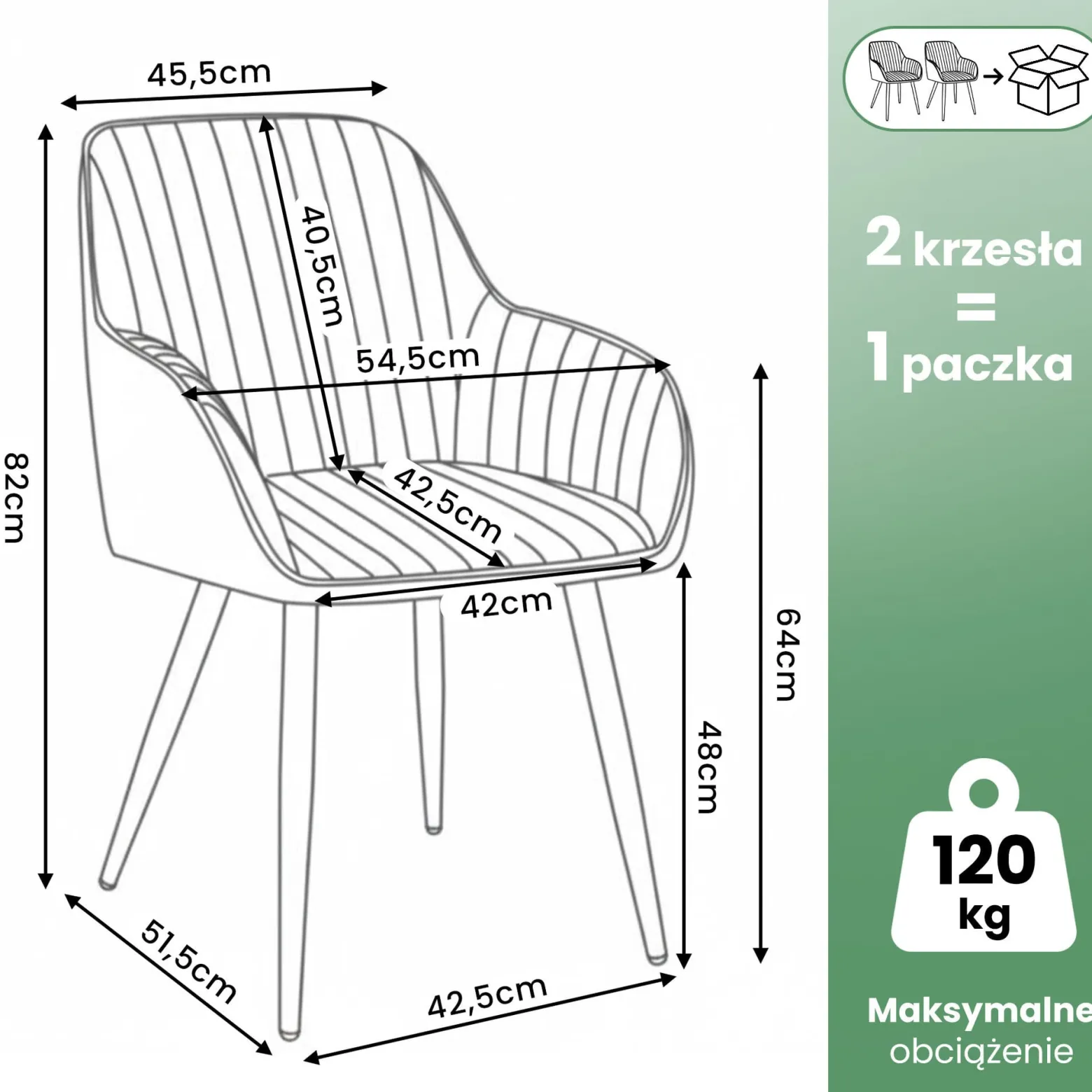 2x Welurowe krzesło tapicerowane Butelkowa Zieleń FLORENCE Czarne nogi