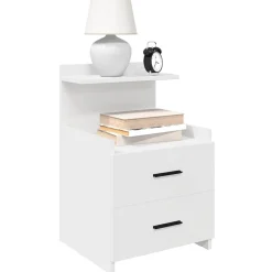 2x 2x Szafka Nocna Komoda Biała Stolik Półka Nocna Do Sypialni 40x36.5x62