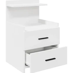 2x 2x Szafka Nocna Komoda Biała Stolik Półka Nocna Do Sypialni 40x36.5x62