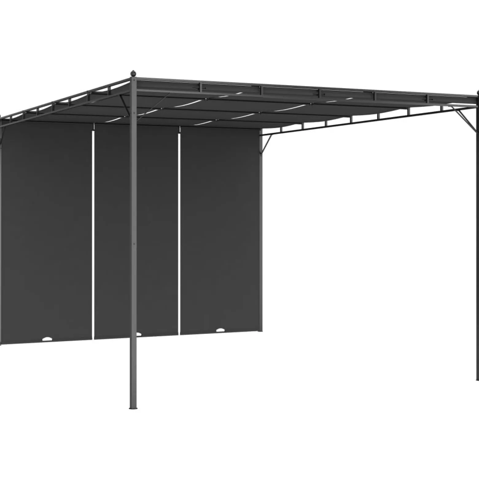 Zadaszenie ogrodowe Antracyt 4 x 3 x 2.25 m Poliester vidaXL