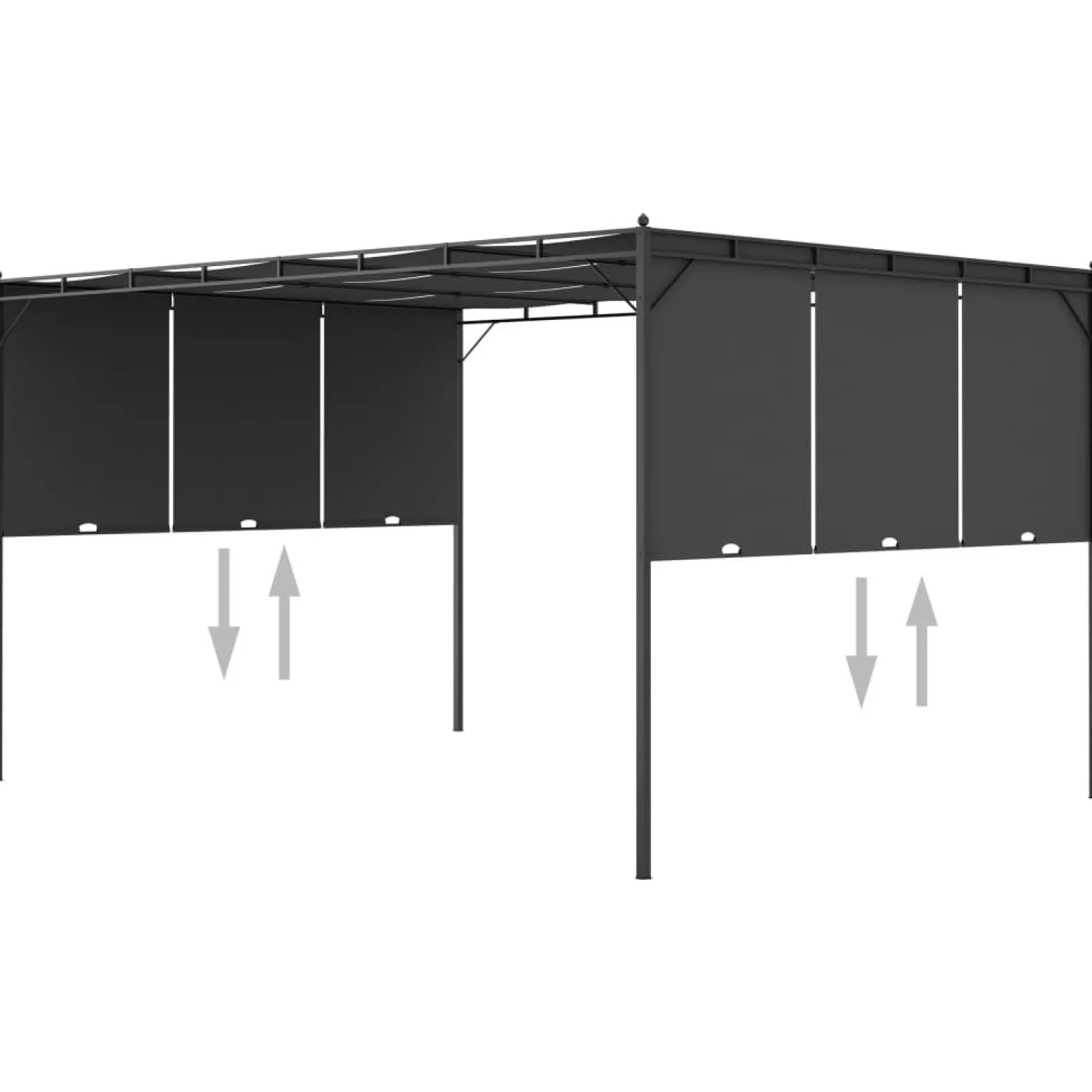 Zadaszenie ogrodowe Antracyt 4 x 3 x 2.25 m Poliester vidaXL