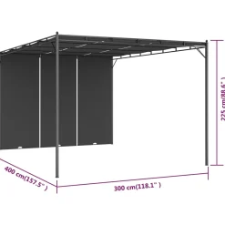 Zadaszenie ogrodowe Antracyt 4 x 3 x 2.25 m Poliester vidaXL