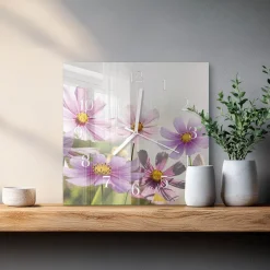 Zegar kuchenny 30x30 Kwiaty nowoczesny na ścianę