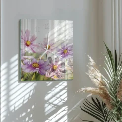 Zegar kuchenny 30x30 Kwiaty nowoczesny na ścianę