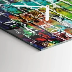 Zegar z grafiką 30x60 Cegła nowoczesny na ścianę