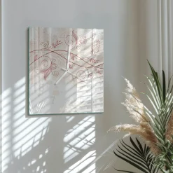 Zegar artystyczny 30x30 Sztuka Kwiatowa bukiet rośliny ogród art
