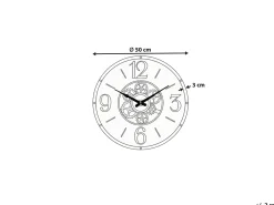 Zegar ścienny 50 cm materiał syntetyczny czarny