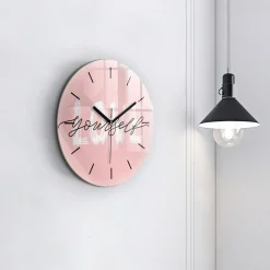 Zegar ścienny dekoracyjny cichy Napis Love yourself fi30